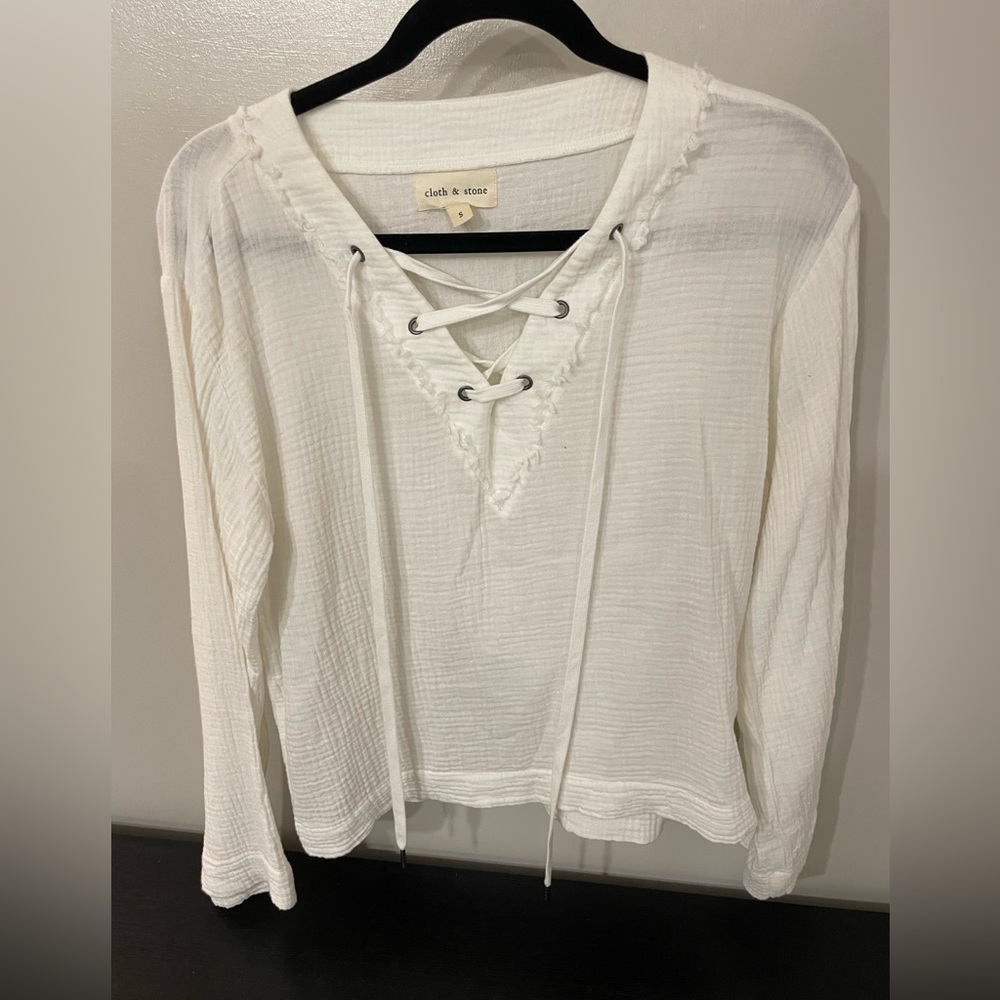 Cloth & Stone White pullover. Summer light